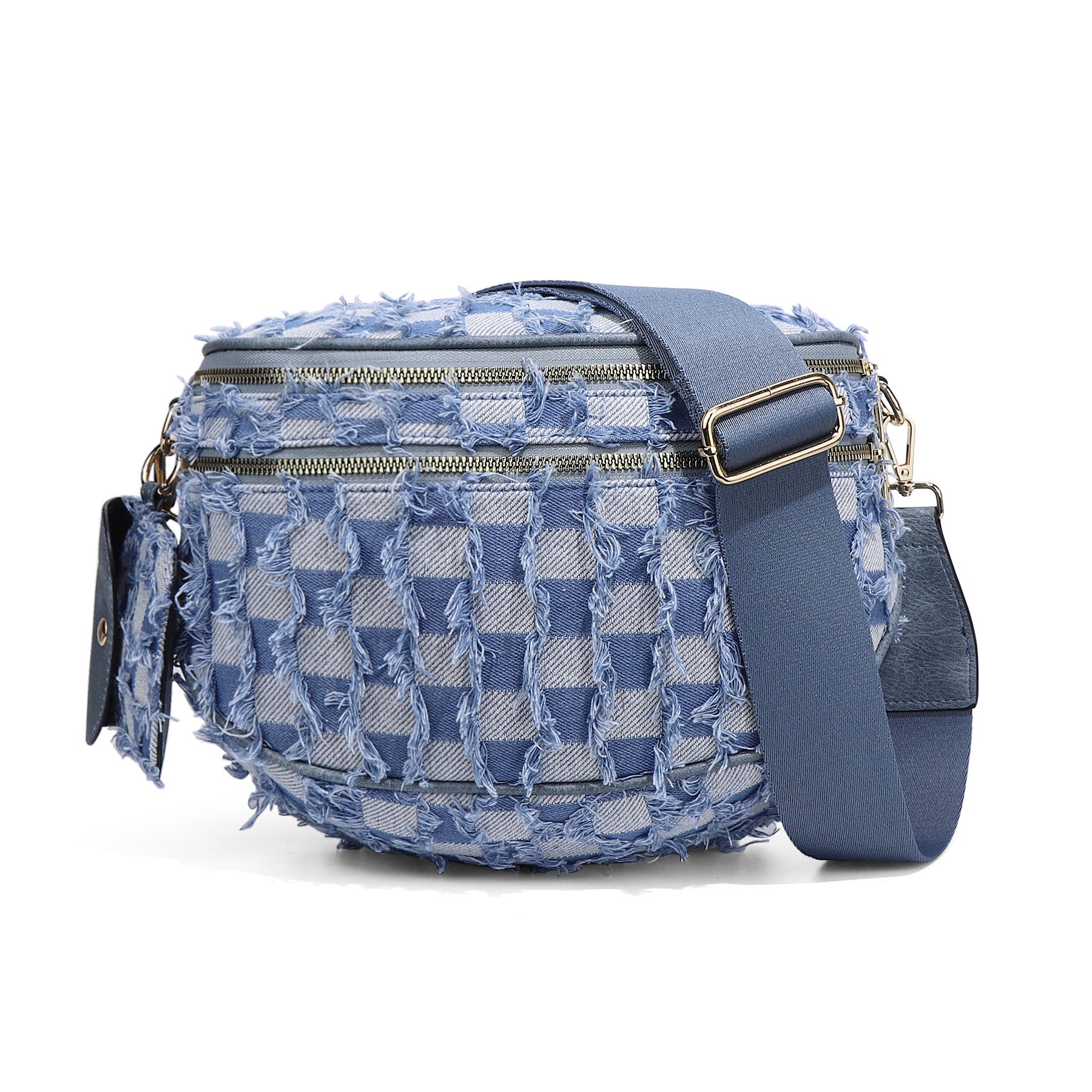 Checkered Crossbody Bag with Adjustable Strap